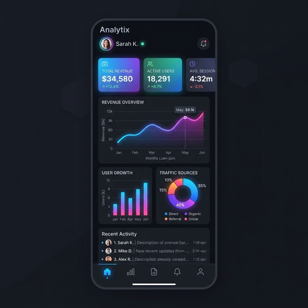 Dark mode dashboard